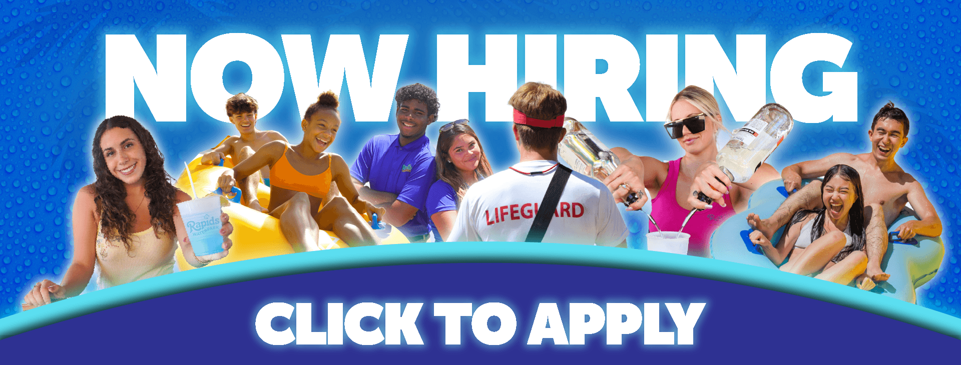 Now Hiring with photos of employees