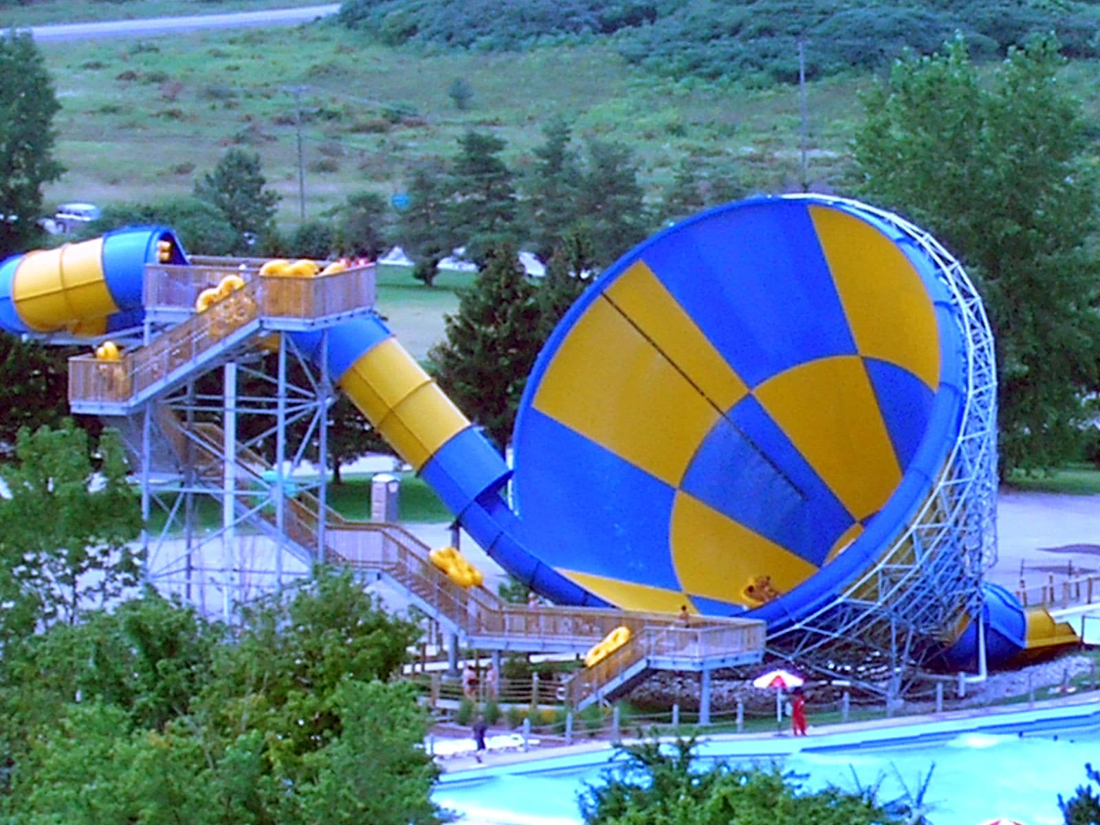 A funnel slide at Darien Lake water park, New York