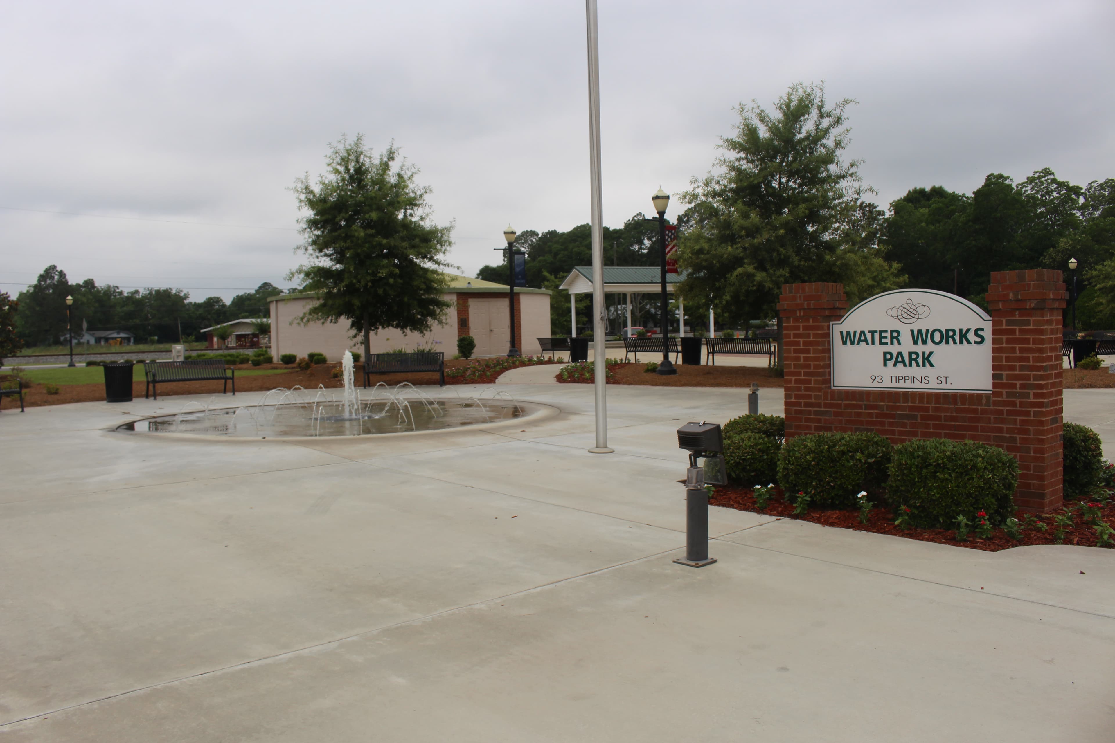 A splash pad at Water Works Park in Georgia
