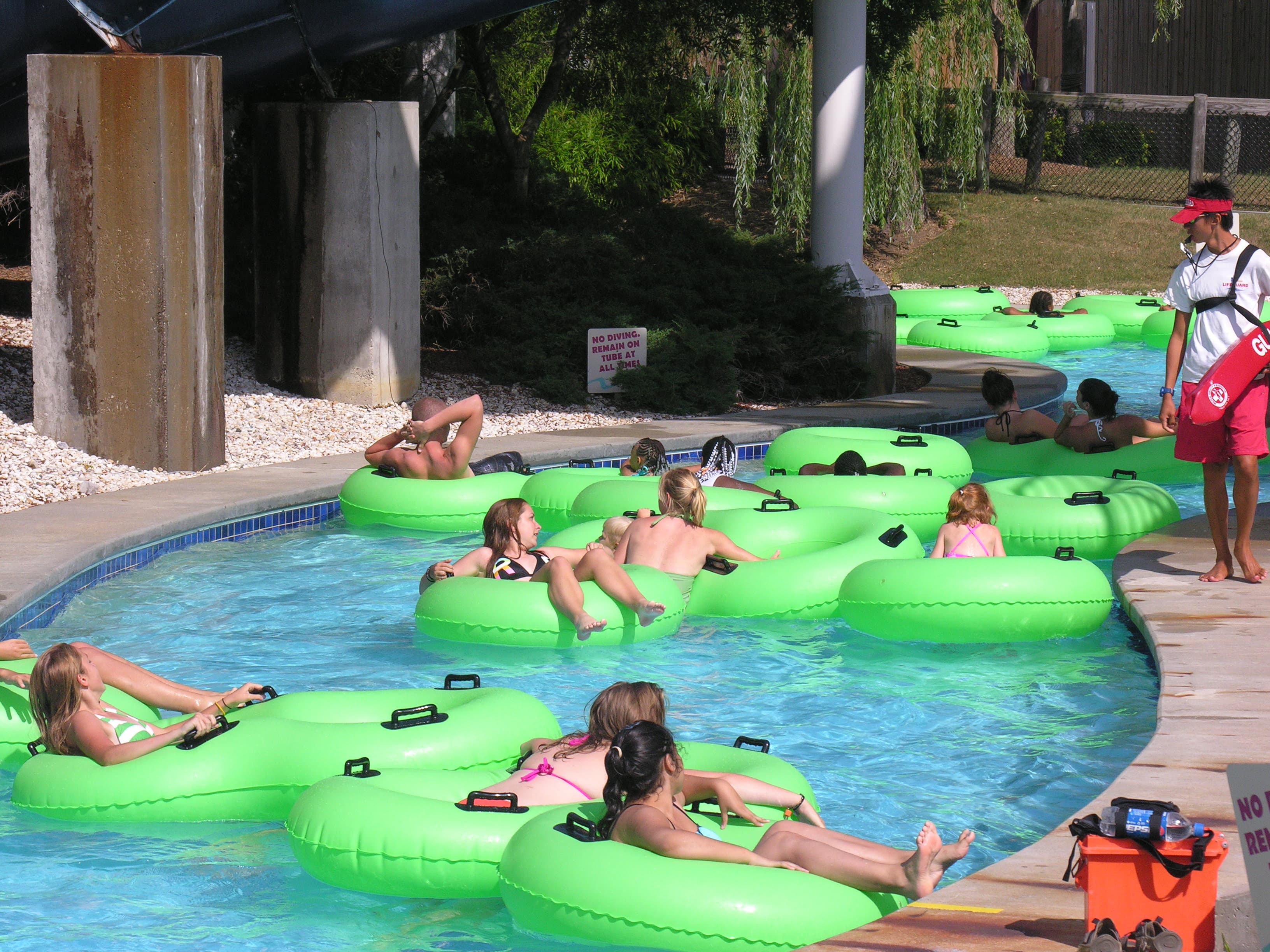 Lazy river tubing at the WaterWorks area of Kings Dominion, Virginia